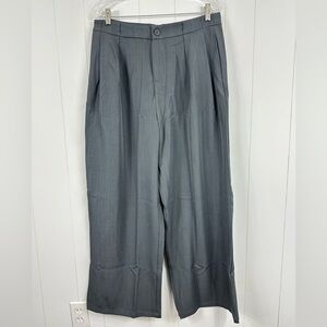 NWT Cider Pants Womens XL Gray Wide Leg Pleated Front Trousers Stretch